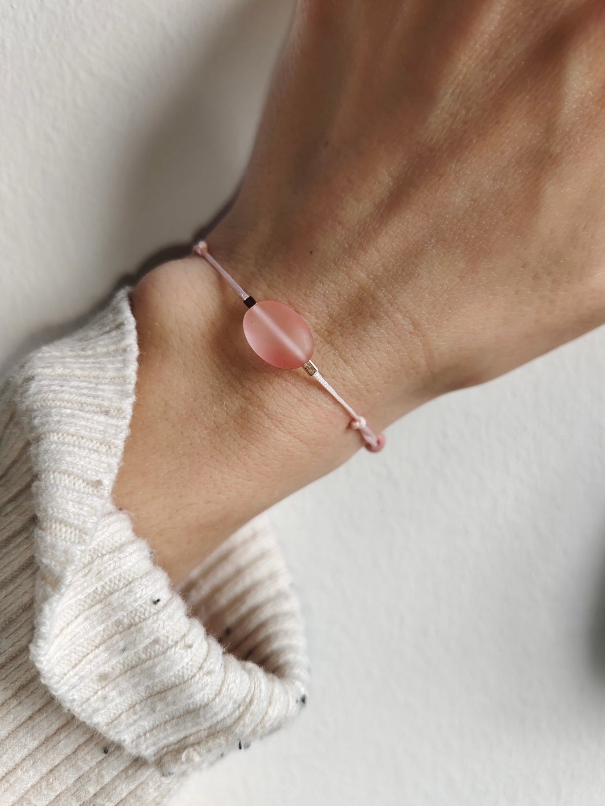 Erdbeerquarz Armband rosa mit Roségold