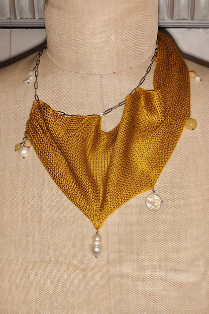 Midas Collier – Strick-Kette mit Barockperlen & Halbedelsteinen | pre-order