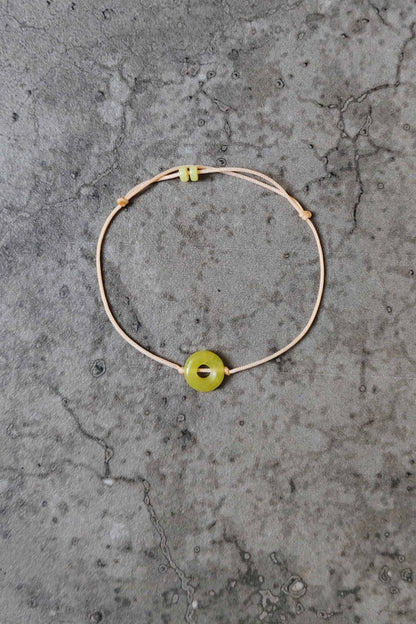 Delicate serpentine bracelet yellow-green &amp; apricot