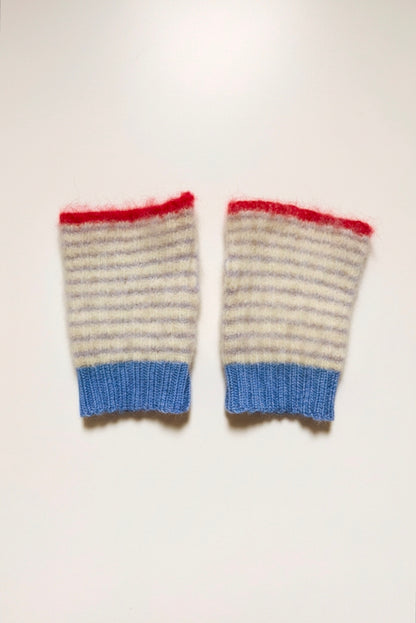 Stulpen | Fingerlose Handwärmer – Alpaka, Super Kid Mohair & Merino – Multi-Color Unikat