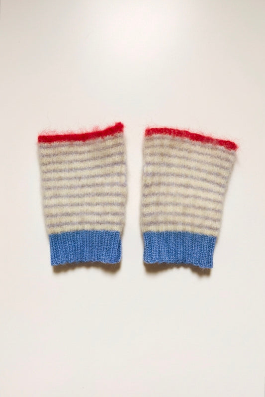 Stulpen | Fingerlose Handwärmer – Alpaka, Super Kid Mohair & Merino – Multi-Color Unikat