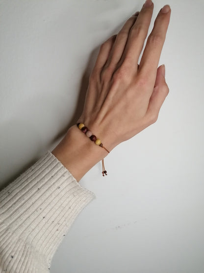 Mookaite bracelet | brown red ochre