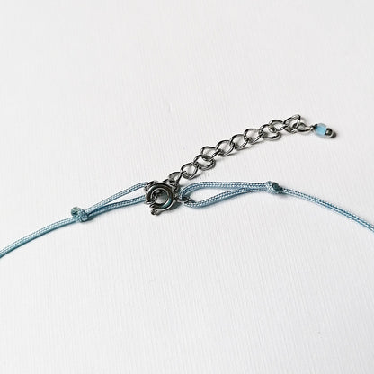 Blaue Edelstein Halskette kurz | Dumortierit & Silber