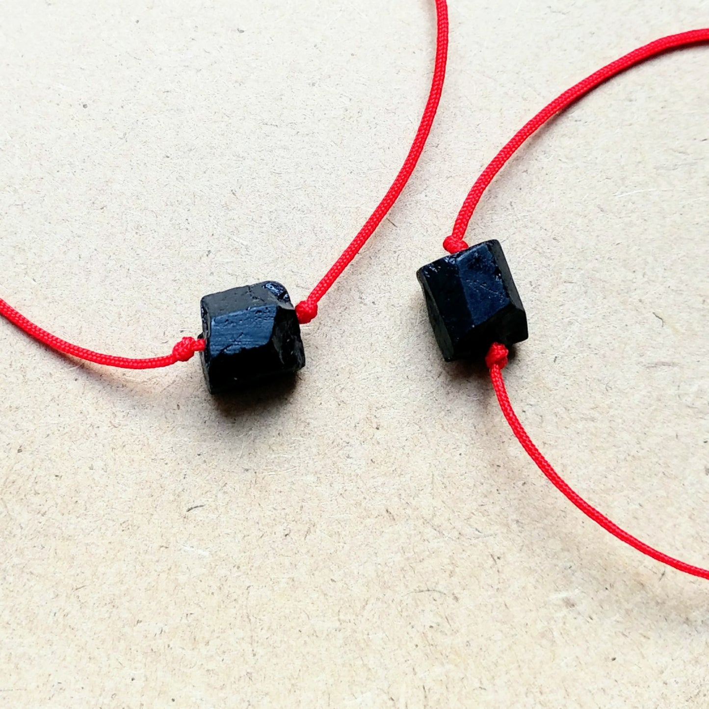 Black tourmaline bracelets with red cord