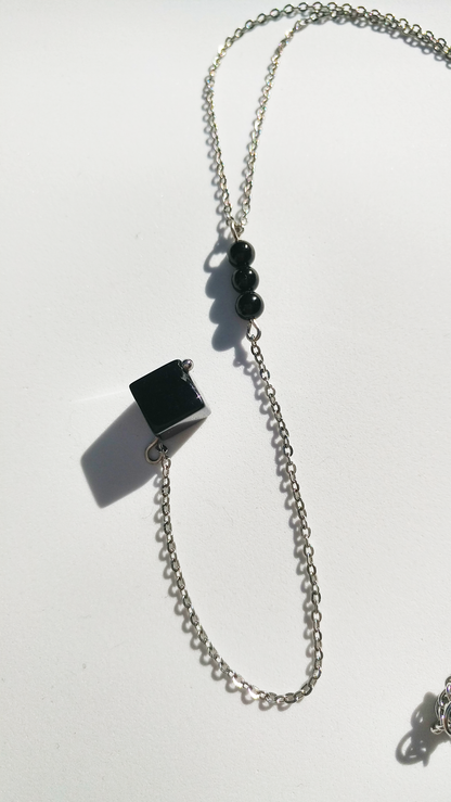 Y Halskette schwarz | Onyx Edelstahl
