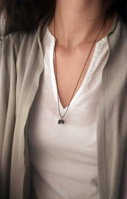 Halskette Onyx & Schwarzer Turmalin | Halsband schwarz silber