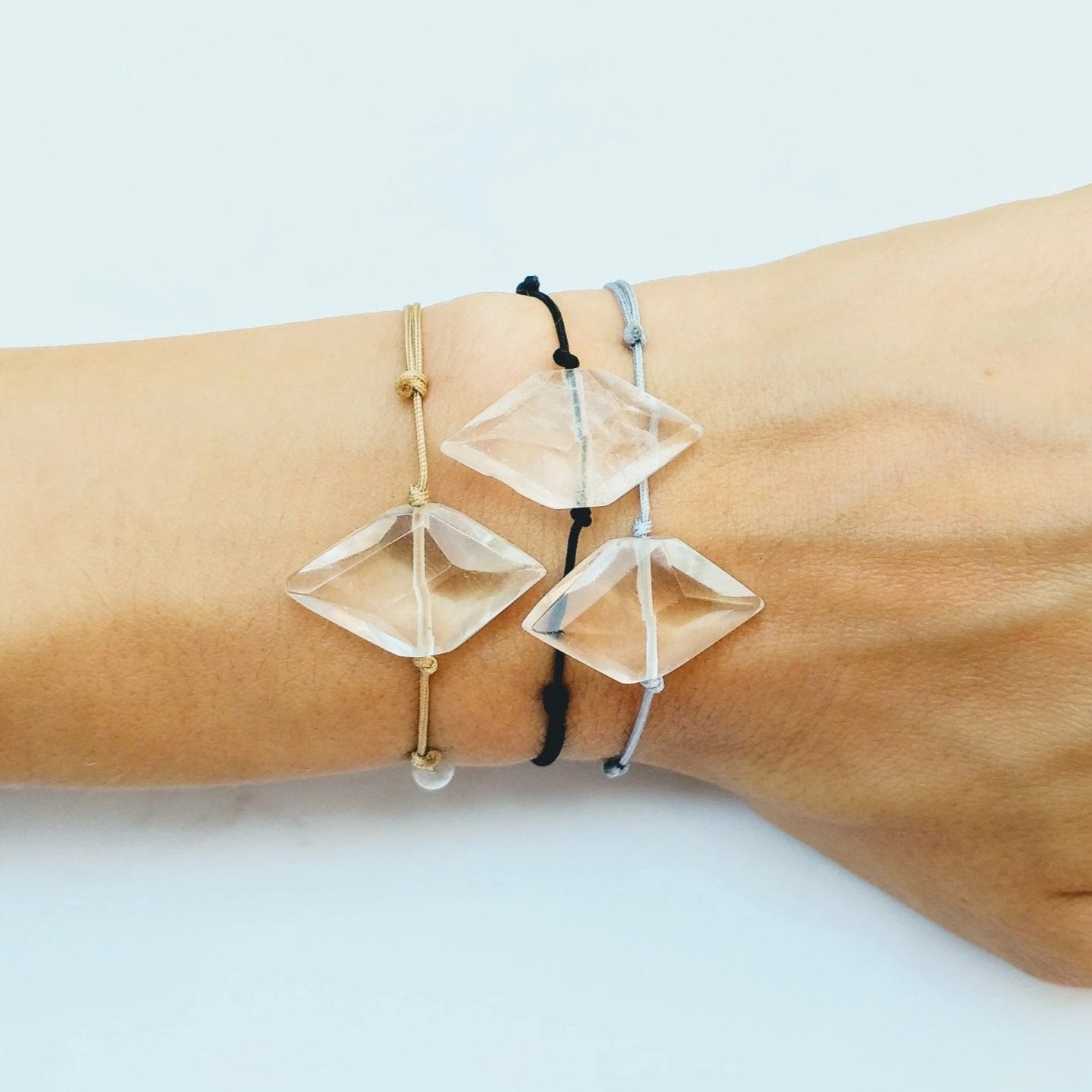 Bergkristall Armband modern Raute polygon