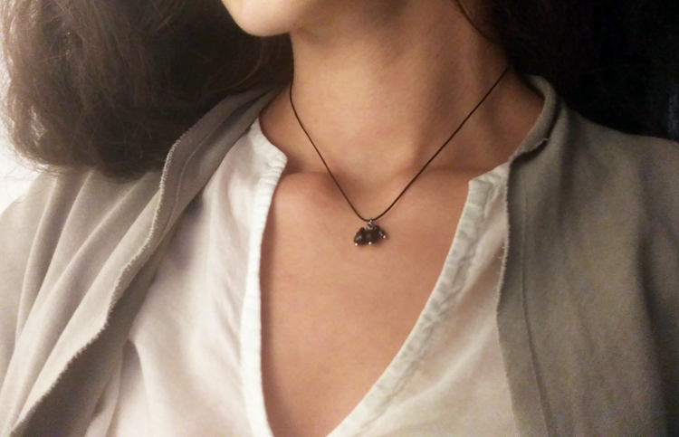 Halskette Onyx & Schwarzer Turmalin | Halsband schwarz silber