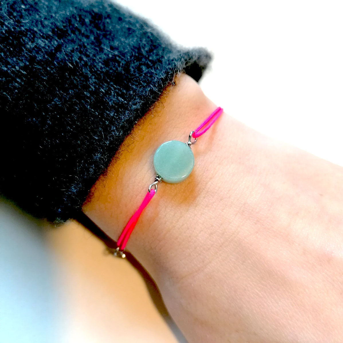 Armband neon pink | Stein mint grün | Aventurin Edelstein Armband | pia norden