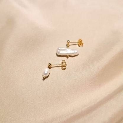 Natürliche Perlen Ohrringe | 18k vergoldete Ohrstecker | pia norden