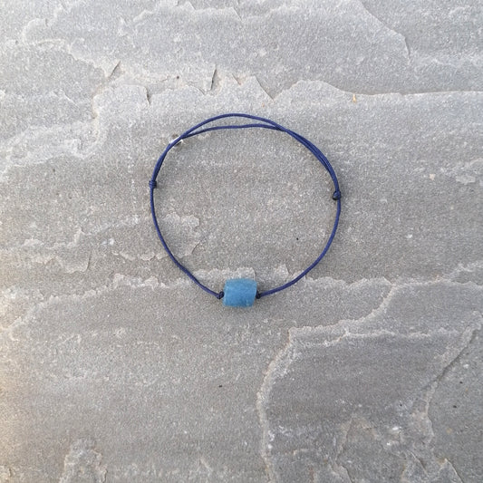 Roher Aquamarin Armband blau | unisex