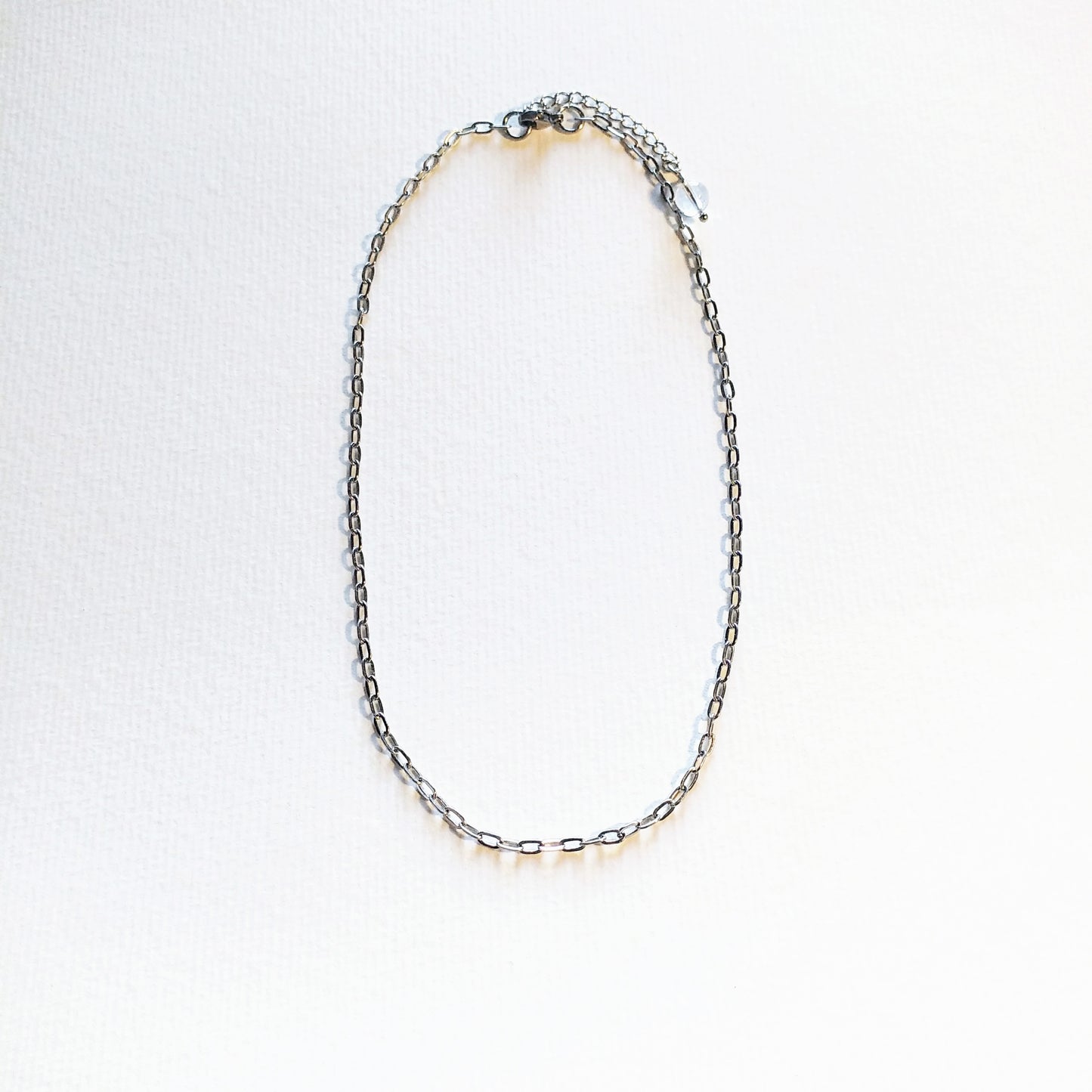 Edelstahl Choker 'Bari' | schlichte Halskette silber | Bergkristall