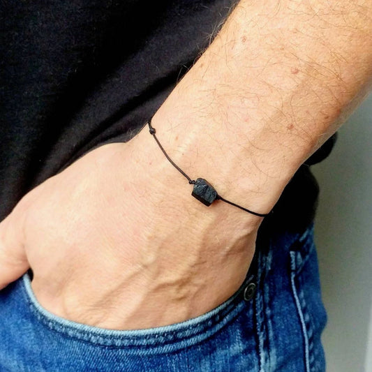 Schwarzer Turmalin Herren Armband | protection stone | unisex