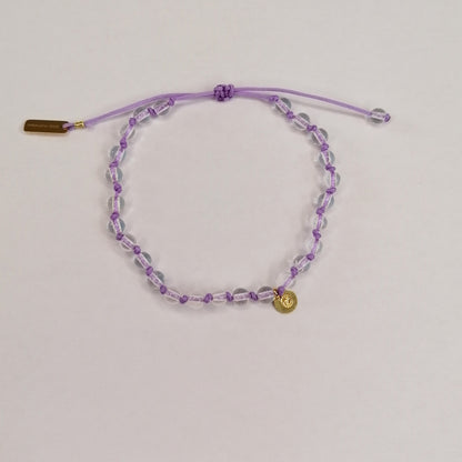 Edelstein Armband in lila mit Smiley Charm | pia norden