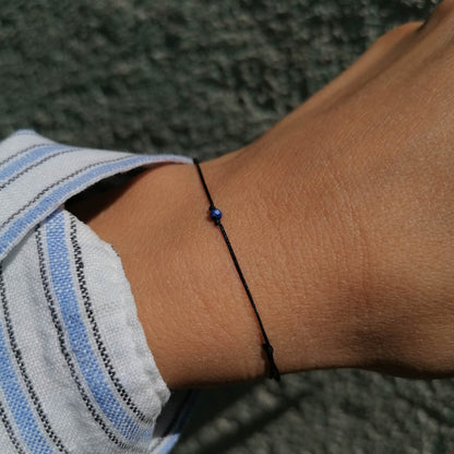 Zartes Lapislazuli Armband unisex | blau & schwarz | pia norden